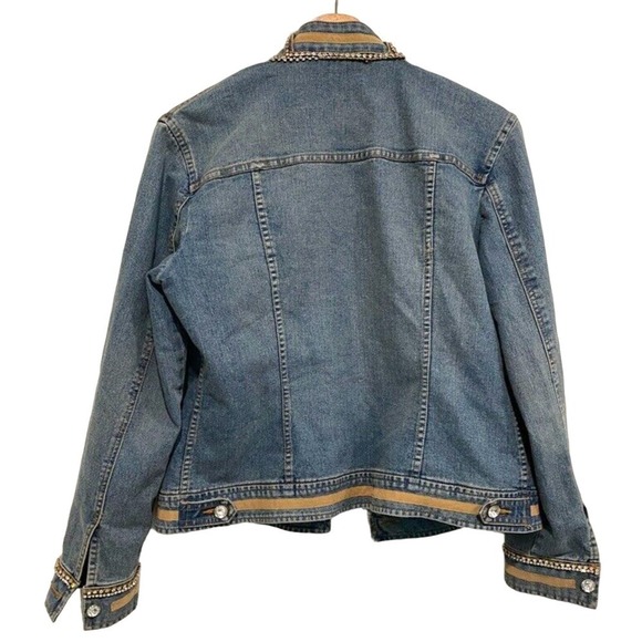 Very Vera - rhinestone embellished denim jacket women's size Medium - Picture 4 of 6